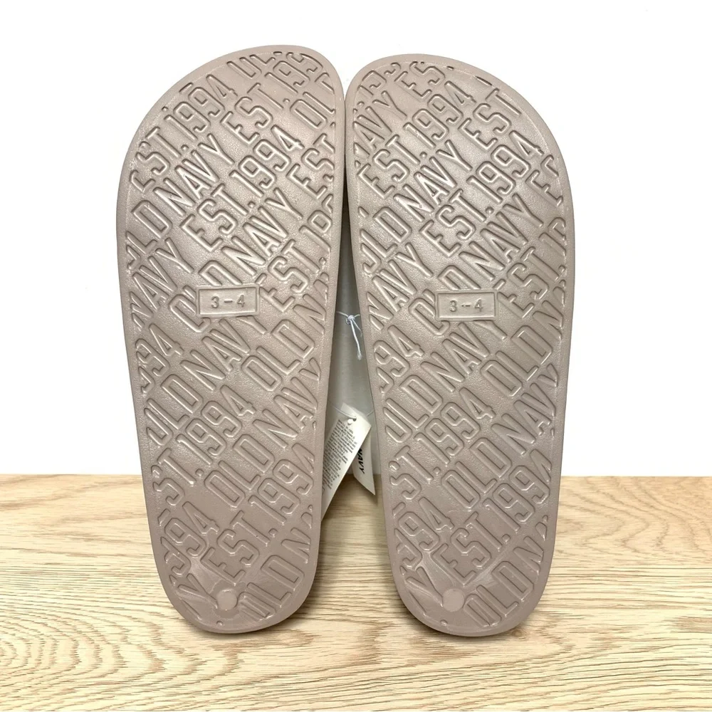 Old Navy Double-Strap EVA Slide Sandals Girls Size 3-4 Taupe Lightweight Summer